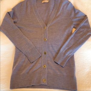 Tory Burch merino wool cardigan in lavender size M
